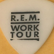 R.E.M. 1987 Work concert tour Peter Buck/Mike Mills stage REM Guitar Pick