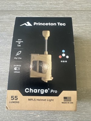 Princeton Tec  Charge Pro MPLS Helmet Light 55 Lumens TAN- MADE IN USA