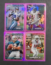 2024 Topps Chrome Football PINK REFRACTORS with Rookies You Pick the Card