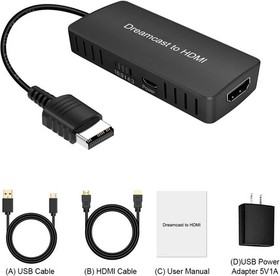 Dreamcast to HDMI Converter Supports 16:9/4:3 Switching, HD Link Cable for Se...