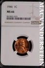 1946 Lincoln Wheat Cent-NGC MS 66 Brilliant Uncirculated Lustrous #SLG286