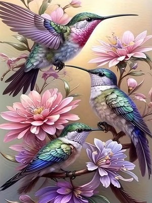 5D Diamond Painting Kits for Adults, Hummingbird Diamond Art for Beginners, DIY 