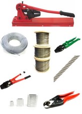 Pressklemmen zange mit Drahtseilschere & Tischplatte Drahtseil Edelstahl Seil