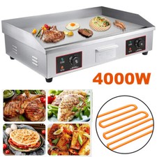 Commercial Electric Griddle Countertop Hotplate BBQ Grill Catering Bacon UK Plug