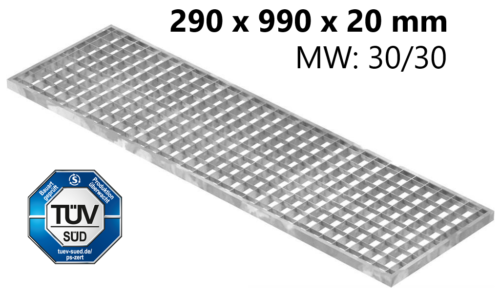 Gitterrost Normrost verzinkt Lichtschacht 290x990x20 mm mw30x30 mm Stahl S235JR - Bild 4 von 4