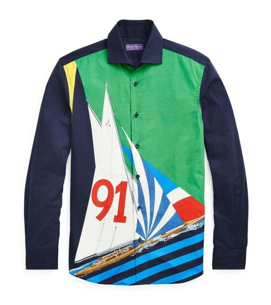 最高級 RALPH LAUREN パープルレーベル 新品タグ付き イタリア製 Ralph Lauren Purple Label Italy Men's Nautical RLX Sail Silk