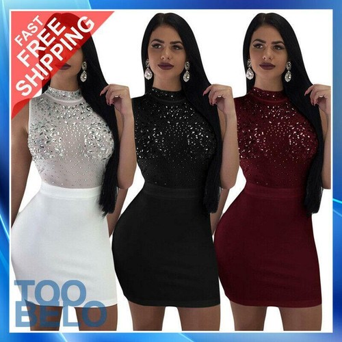 Women's Elegant Casual Short Dress – V-Neck Sleeveless Mini Party Dress In Solid Blue - View #4