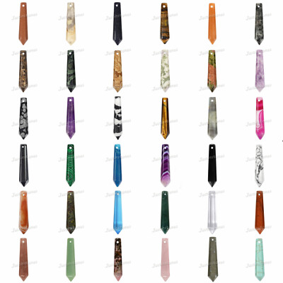 50mm Gemstone Rock Crystal healing hexagonal point chakra Reiki pendant bead