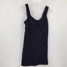 Free People purple black knit body con mini dress tank shift sleeveless Medium