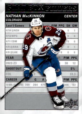 2023 Upper Deck Series 1 Hockey Nathan MacKinnon #SB-3    Stat Box Fillers