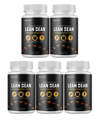 Lean Bean Capsules Supplement LeanBean Maximum Strength Formula - 5 Bottles