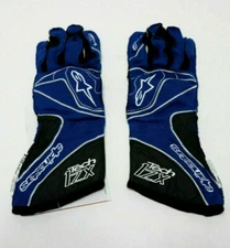 ALPINESTARS GLOVES Tech 1-ZX US Nomex Blue Black  Auto Racing Homologated S NEW
