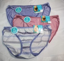 NWT set of 3 VANITY FAIR ILLUMINATION STRING BIKINI 18108 PURPLE PINK STRIPES