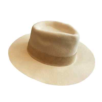 WYETH x Madewell 100% Wool Wide Brim Fedora Hat | Camel Brown | OS WYETH x Madewell 100% Wool Wide Brim Fedora Hat | Camel  main image 4