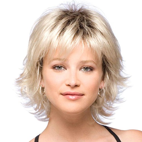 Damen Kurz Echthaar Glatte Ombre Perücke Bob Mode Volle Perücken Gelockt Haare. - Bild 8 von 28