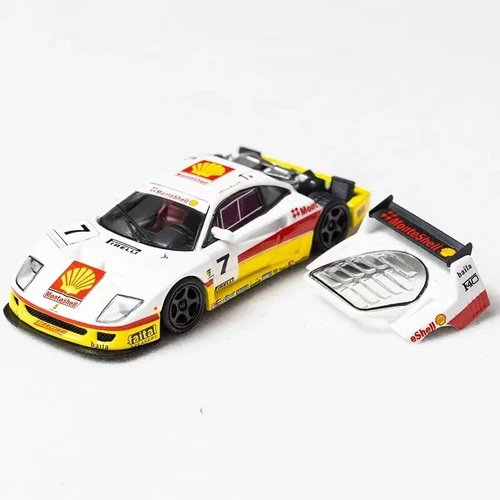 SH 1:64 White F40 LM #7 Racing Sports Model Diecast Metal Car - Picture 2 of 4