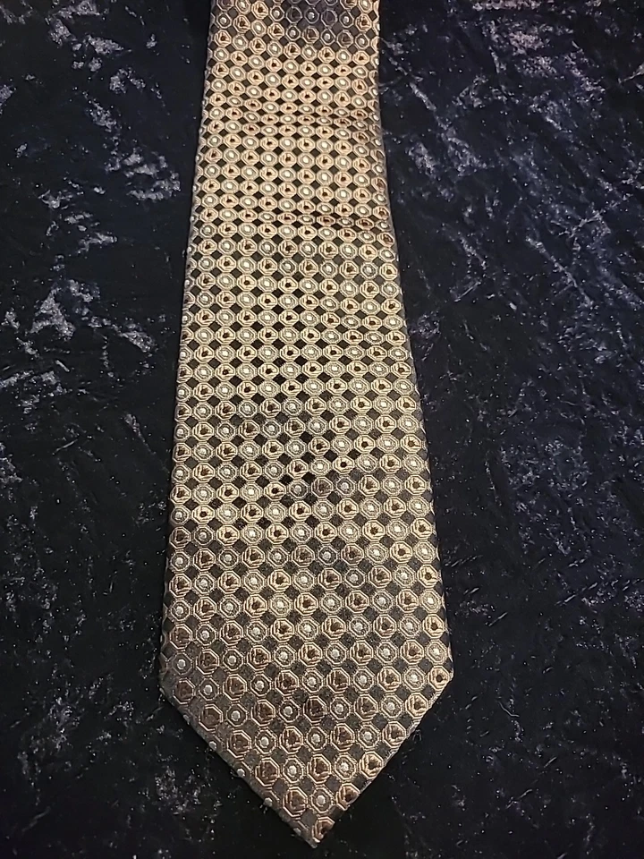 Traje Camisa Vintage Campis Moda Para Hombres Cuello Corbata Marrón Blanco Lunares 64" L Foto 2 de 4