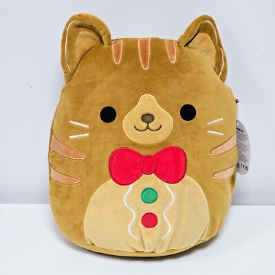 Squishmallows Winter Squad Jones die Lebkuchenkatze & Schleife 12 Zoll Weihnachten Brandneu mit Etikett