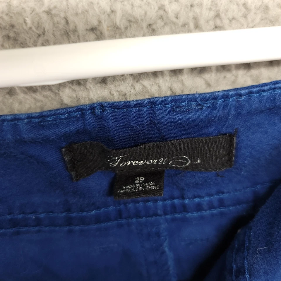 Forever 21 Pantalones Cortos Para Mujer Talla 29 Puño Corto Enrollado Azul Foto 4 de 4