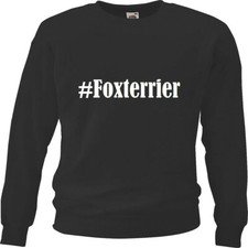 Sweatshirt Sweater #Foxterrier für Damen Herren und Kinder Farben Schwarz
