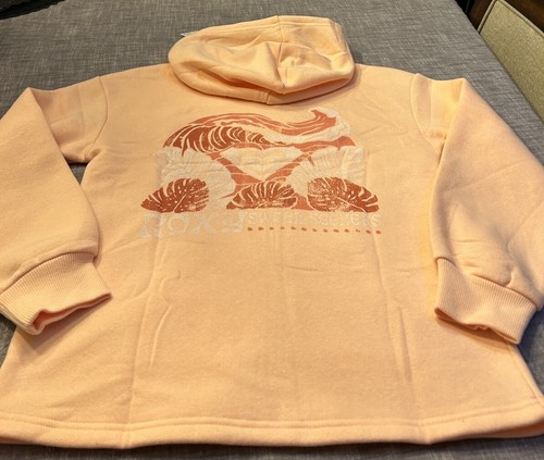 Roxy Girls Peach Zip Up Hoodie Sweatshirt Size L 12-14. NWT - Picture 7 of 10
