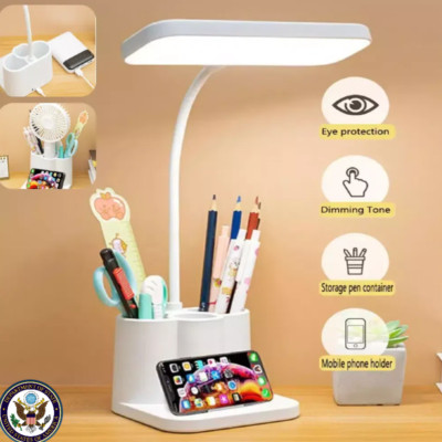 LED Desk Light Bedside Reading Night Lamp USB Rechargeable Touch Sensor Dimmable