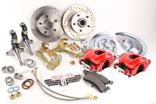 1964-1972 Chevelle Gto Elcamino Camaro 67-69 Disc Brake Kit Red Calipers