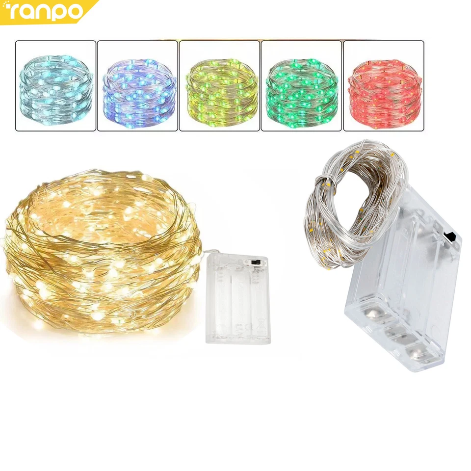 Multicolore 10 100LEDs LED Ficelle Fairy Lampe Pour Fête Mariage Noël Home Décor - Photo 1/4