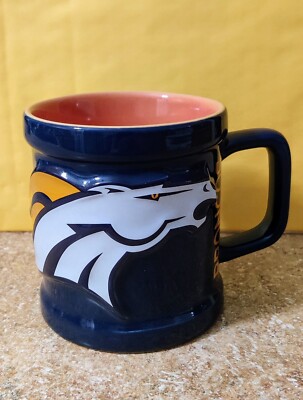 Vintage 1999 NFLP Ceramic Denver Broncos 3D Coffee Mug with Raised Logo NFL