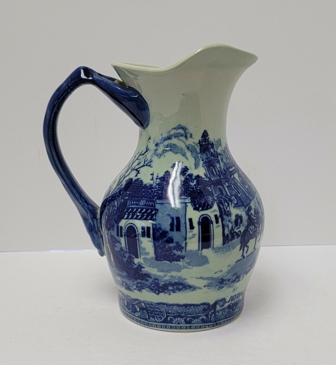 海浜はまなす！Victoria ware ピッチャ  イギリスヴィンテージ Antique Victoria Ware Ironstone Pitcher and Basin Blue Flow