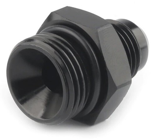 (2) ORB-8 O-Ring Boss -8AN to -6AN Male Adapter Fitting Straight Black Anodized - Foto 4 di 7