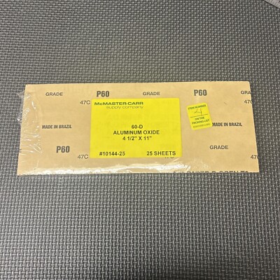 McMaster-Carr Aluminum Oxide 4 1/2  X 11  Sandpaper. 25 Ct.