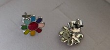 Daisy Flower Earrings Sterling Silver Rainbow Colorful Studs for girls  women