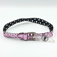 Circo Fashion Belt Juniors Small Cute Out Hearts Faux Leather Pink 1 1/4" Wide