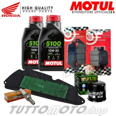 MOTUL - HIFLO - NGK - BREMBO Tagliando HONDA SH 350 2021 2022 2023 Kit Motul 5100 Filtri Candela Pastiglie