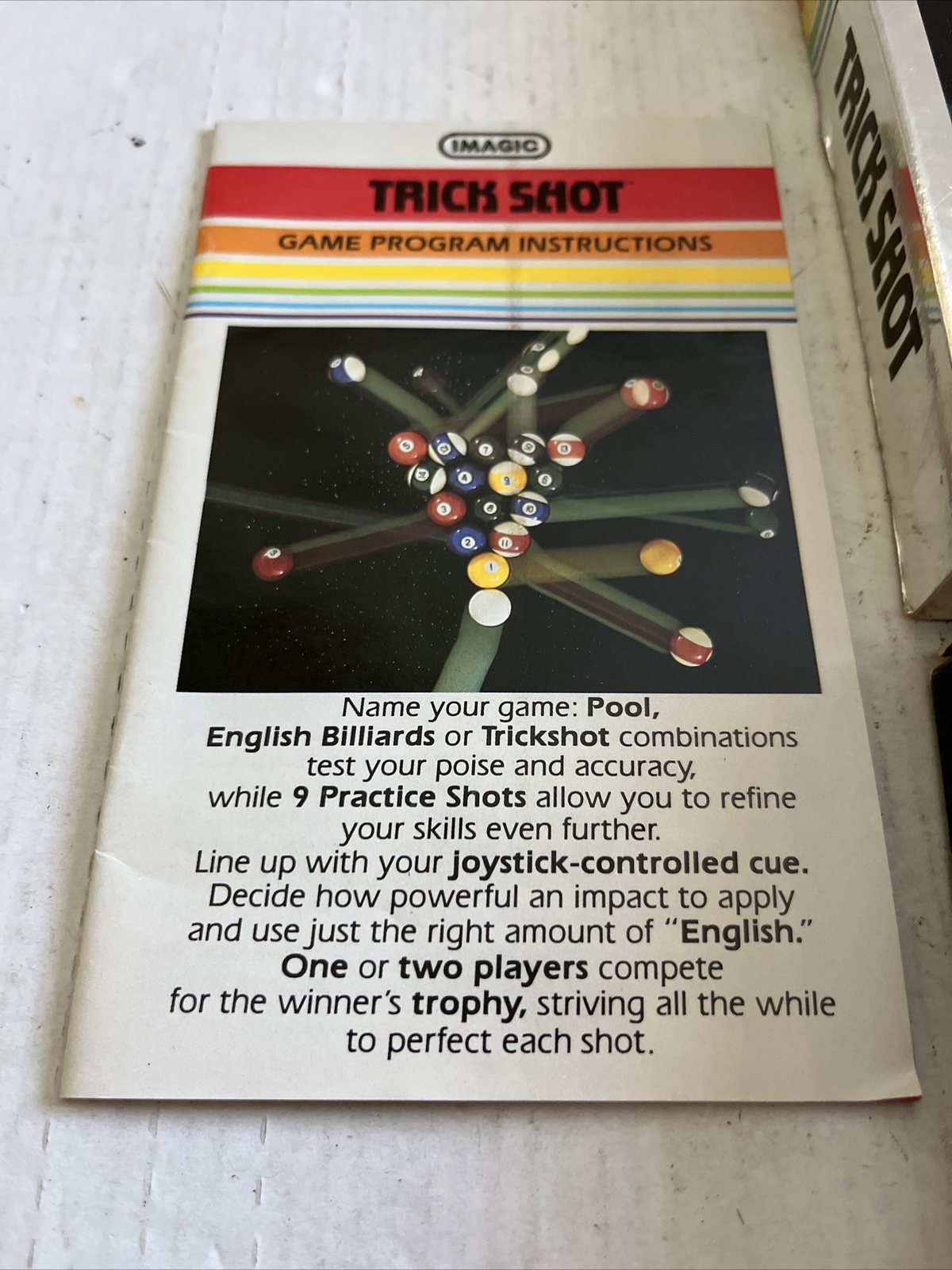 Trick Shot Atari 2600 Complete In Box CIB Manual Insert IMAGIC Video