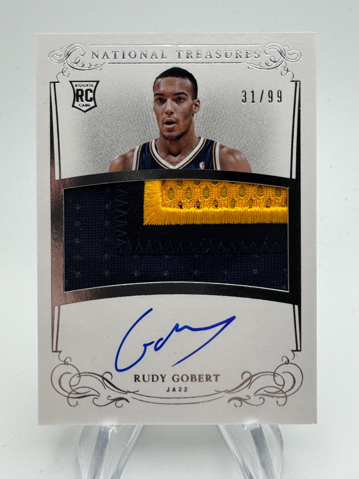2013-14 National Treasures RUDY GOBERT Rookie Patch Auto /99 True RPA #112 Utah