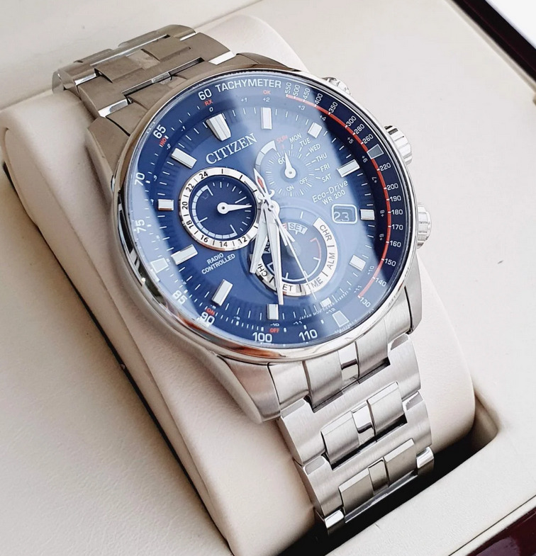 Citizen PCAT Chronograph Sapphire Blue Dial Men\'s Eco-Drive Watch CB5880-54L  | eBay | Solaruhren