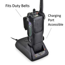 Motorola APX 7000 Carry Holder Case Turtleback, Black Leather Duty Belt Holster