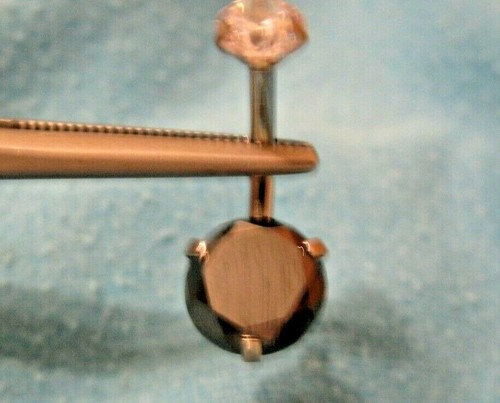 2.27ctw 100% NATURAL BLACK DIAMOND BELLY RING,DOUBLE,CERTIFICATE,FREE DIA TESTER - Picture 5 of 11