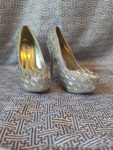 Bella Luna Stiletto Silver Women’s Shoes Size 9 - Preowned - Picture 1 of 20