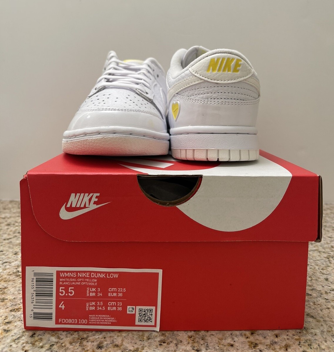 セット Nike Dunk Low ~Valentine's Day Yellow Heart (FD0803-100) 2023 5.5W