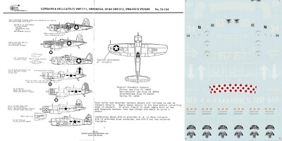 SUPERSCALE DECALS 1/72 F6F-5N Hellcat F4U Corsair VF(N)-90 VMF(N)-534 (USN/USMC)