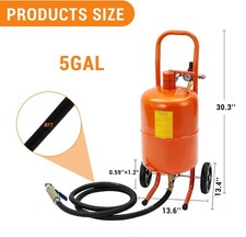 Portable Air Sandblaster 51020 Gallon Abrasive Blaster Sand Blaster 4 Nozzles