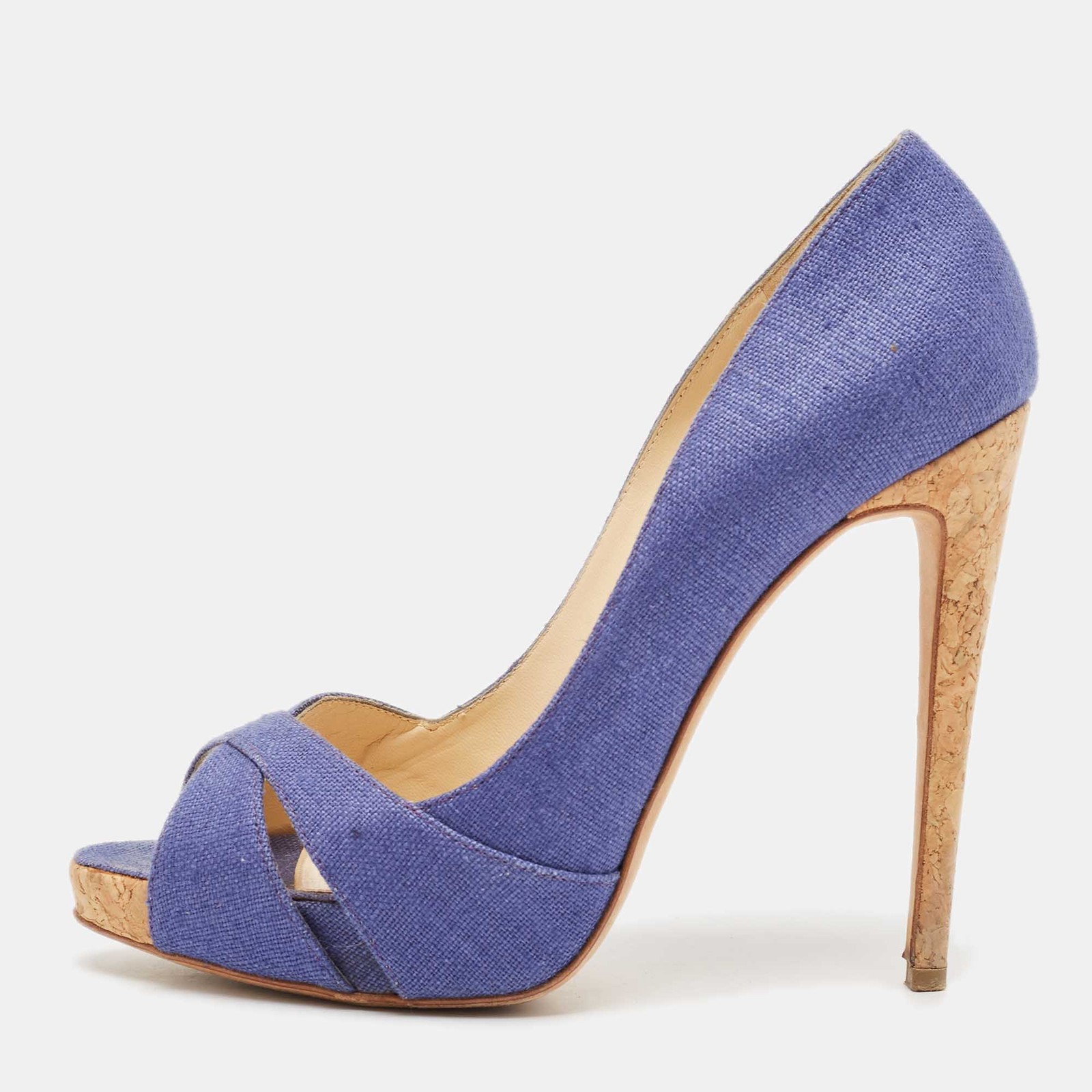 Alexandre Birman Blue Raffia Peep Toe Pumps in Size 39.5
