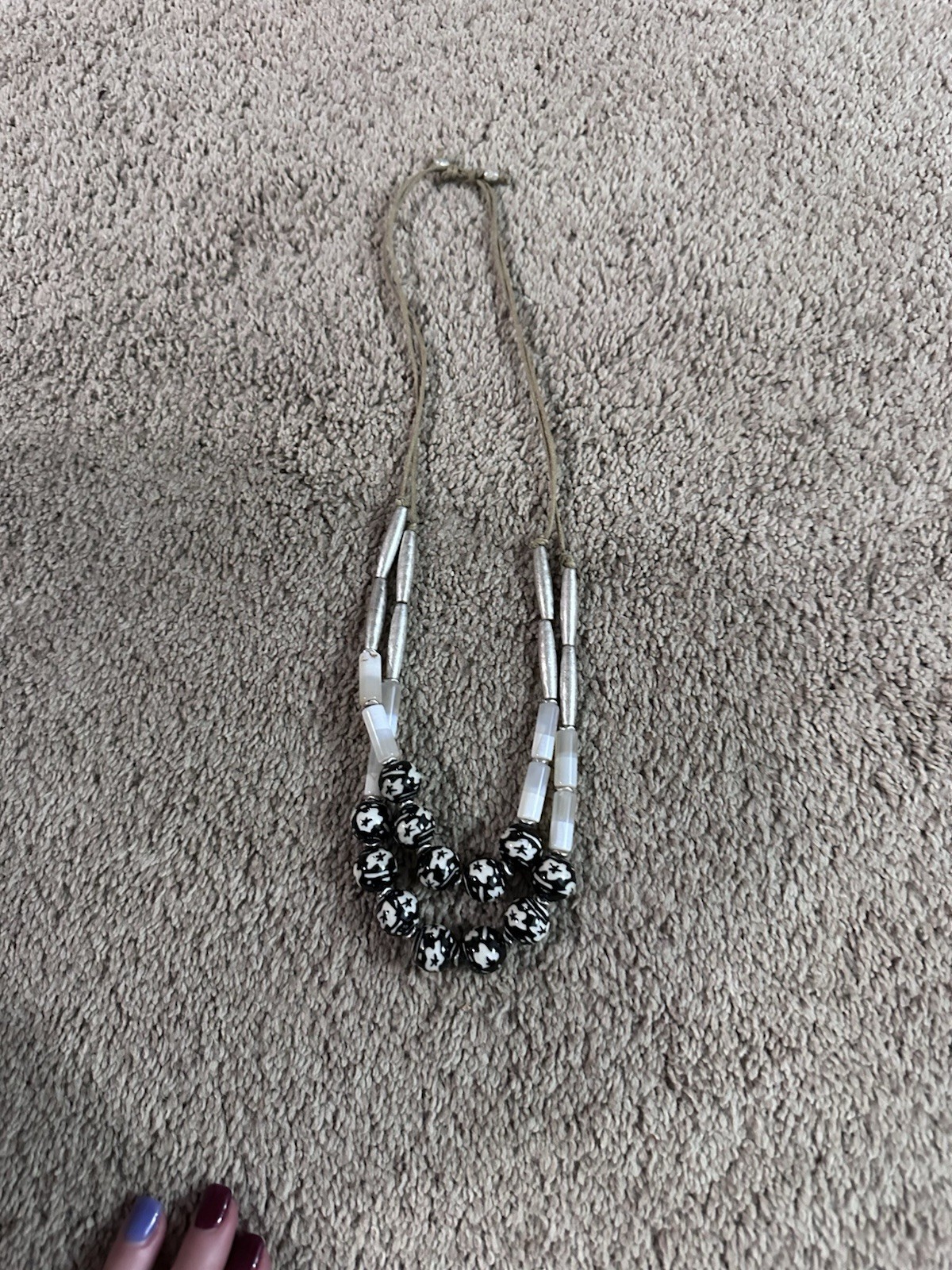 Handmade Multi Layer Round Flower Bead, Black, Wh… - image 7