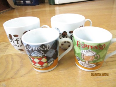 Espresso-Tasse COFFEE Kaffeetasse Henkeltasse 4x