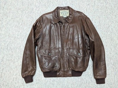 1980s vintage BANANA REPUBLIC bomber jacket 44 brown leather