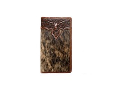 Nocona Western Wallet Mens Rodeo Calf Hair Longhorn Brown N500048202