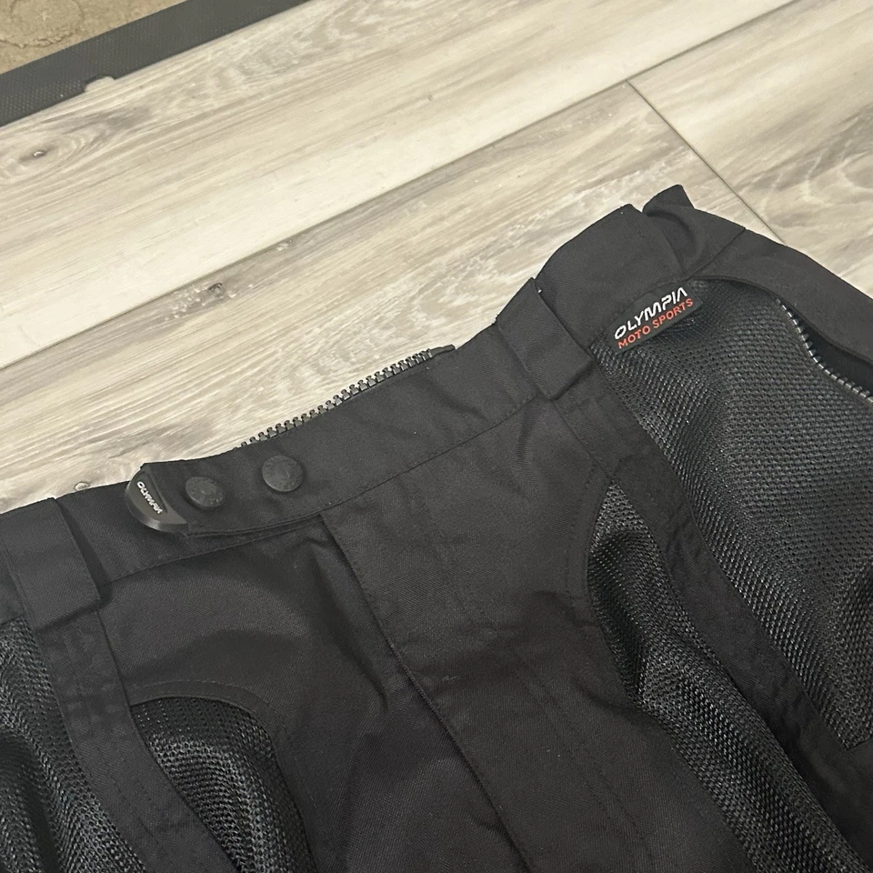 Olympia Motor Sports Talla 36 Prenda Negro Cordura Pantalones Acolchados Ventilación Moto Foto 3 de 4